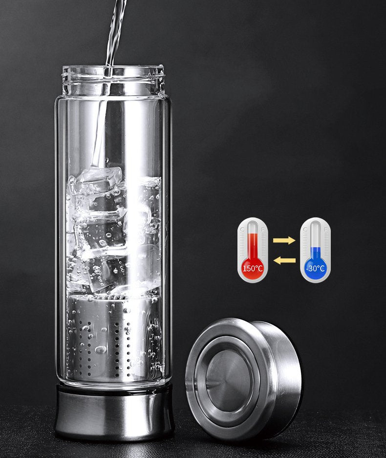 Bouteille en verre transparent inoxydable de 320 ml 