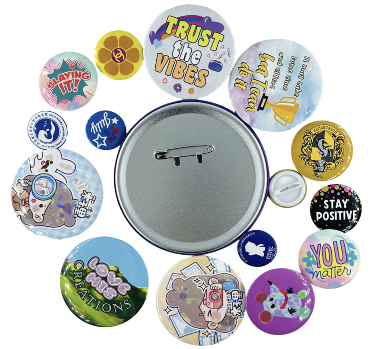 Bouton imprimé personnalisé 