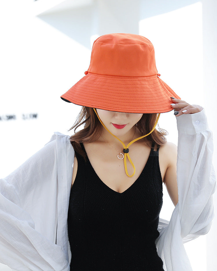 Chapeau bob réversible unisexe à large bord 