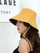 Chapeau bob réversible unisexe à large bord 