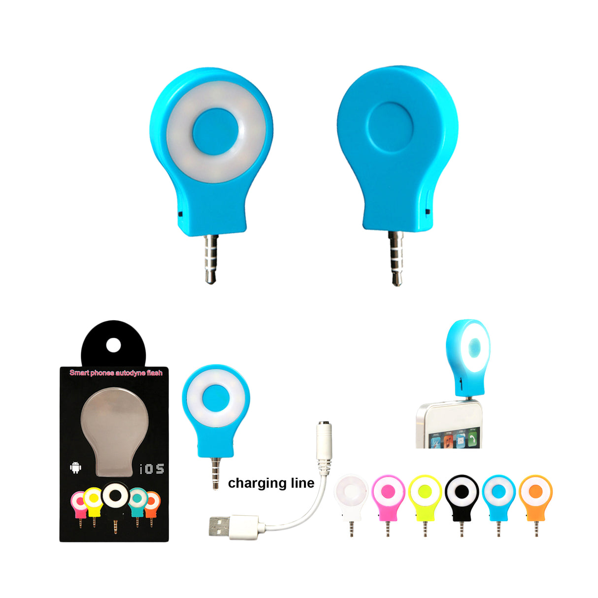 Lampe flash portable à 8 LED pour selfies, éclairage d'appoint pour téléphones 