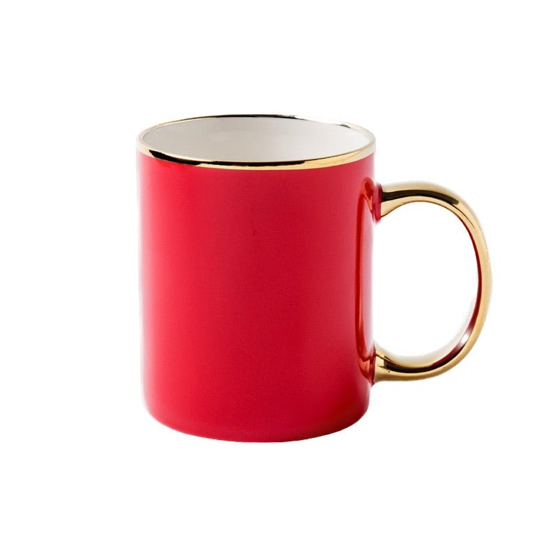 12oz Ceramic Gold Rimmed Mug - Yorkn Inc✅