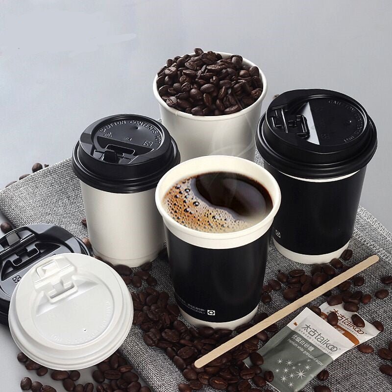 14oz Black Paper Cups With A Lid - Yorkn Inc✅