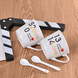 Juego de taza de cerámica con cuchara 