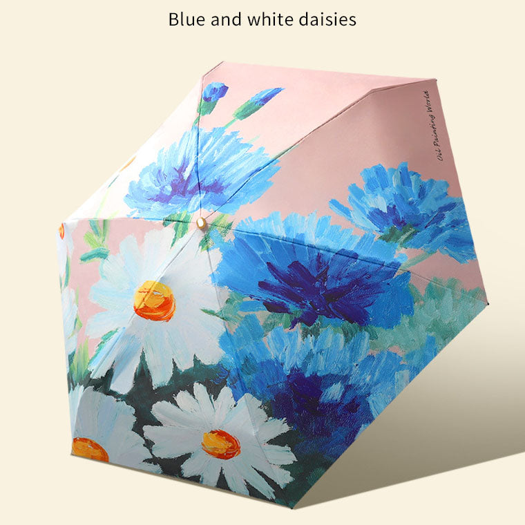 Gold Full Size Printed Foldable Umbrella