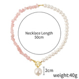 Collier en pierre naturelle et perles 