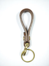 Porte-clés en cuir véritable avec anneau en cuivre 
