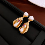 Boucles d'oreilles vintage en perles avec boîte amovible 