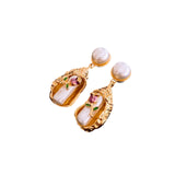 Boucles d'oreilles vintage en perles avec boîte amovible 