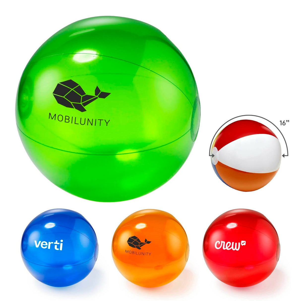 Solid Color Inflatable Beach Ball 16 Inch