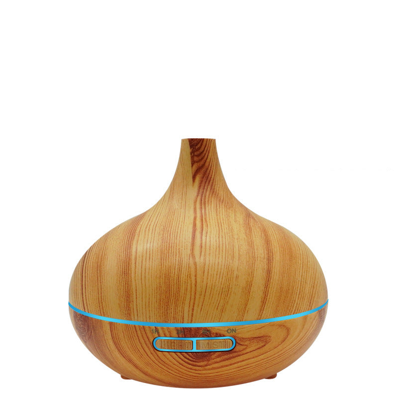 Humidificateur d'eau et d'huile en forme de vase 400 ml, couleur bois 