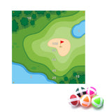 Full Size Printed Mat 5 Self Adhesive Sticky Balls Game Set With Hanging Cord