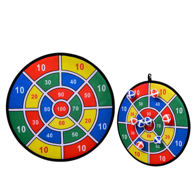 Jeu de fléchettes imprimé double face de 29 pouces pour jeux en extérieur et en intérieur avec 4 balles collantes 
