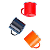 Tasse de camping en émail de 12 oz avec pois scintillants à l'extérieur 