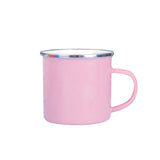 Tasse de camping en émail de 12 oz avec pois scintillants à l'extérieur 