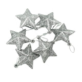 Lot de 6 décorations de Noël étoiles scintillantes 