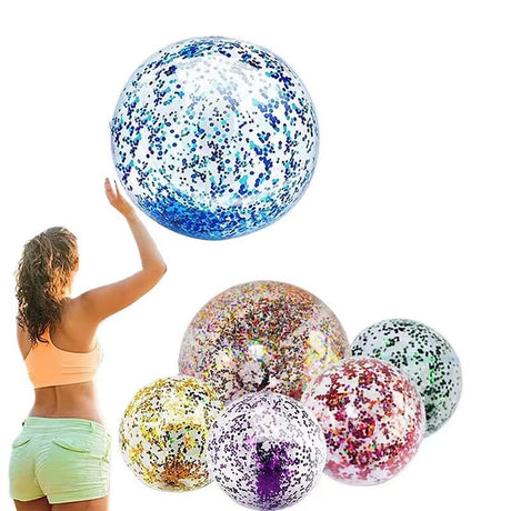 16 - inch Inflatable Sequin Beach Ball - Yorkn Inc✅
