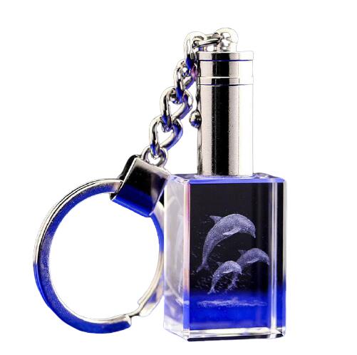 Porte-clés en cristal à LED 