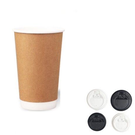 16oz Double Layer Coffee Cup With Lid - Yorkn Inc✅