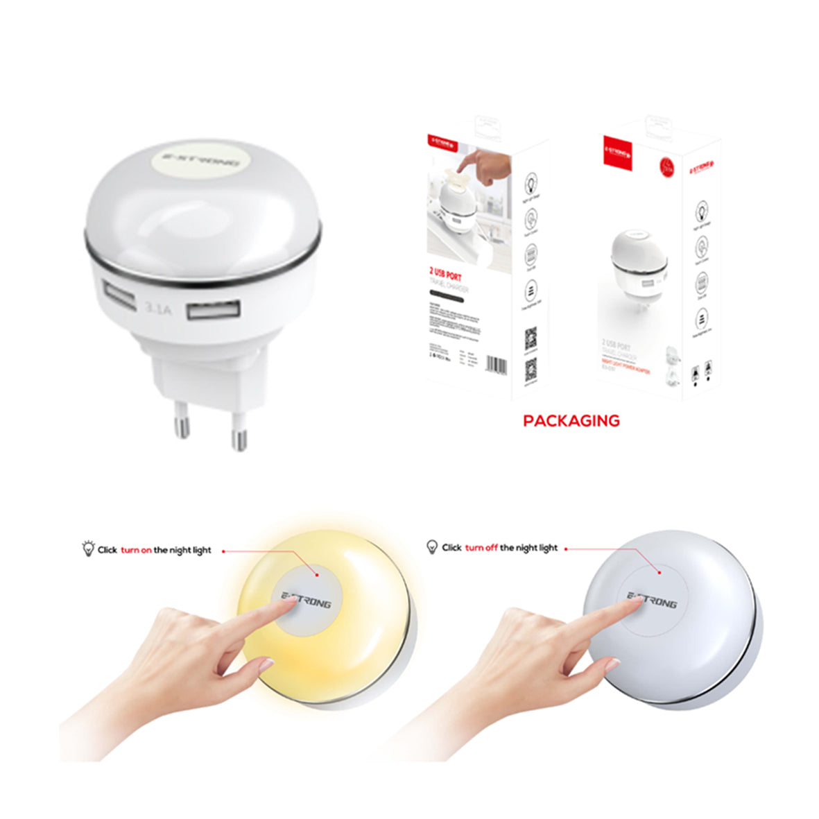 Home Adapte  Wall Charger With Led Light