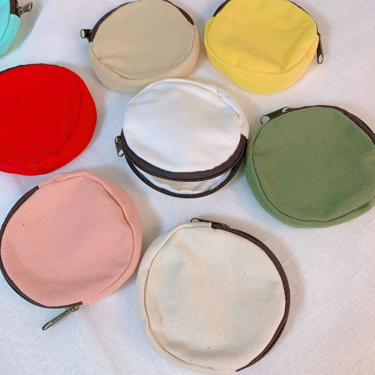 Pochette ronde en toile pour pièces de monnaie 