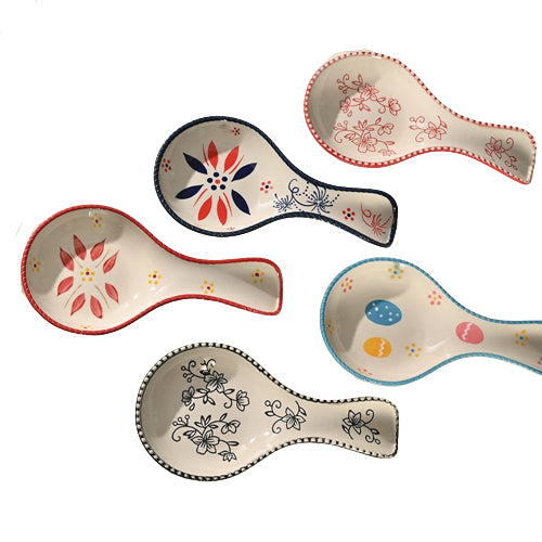 Repose-cuillère en céramique colorée 