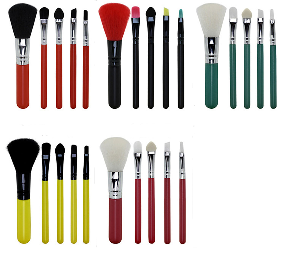 Mini ensemble de pinceaux cosmétiques essentiels 