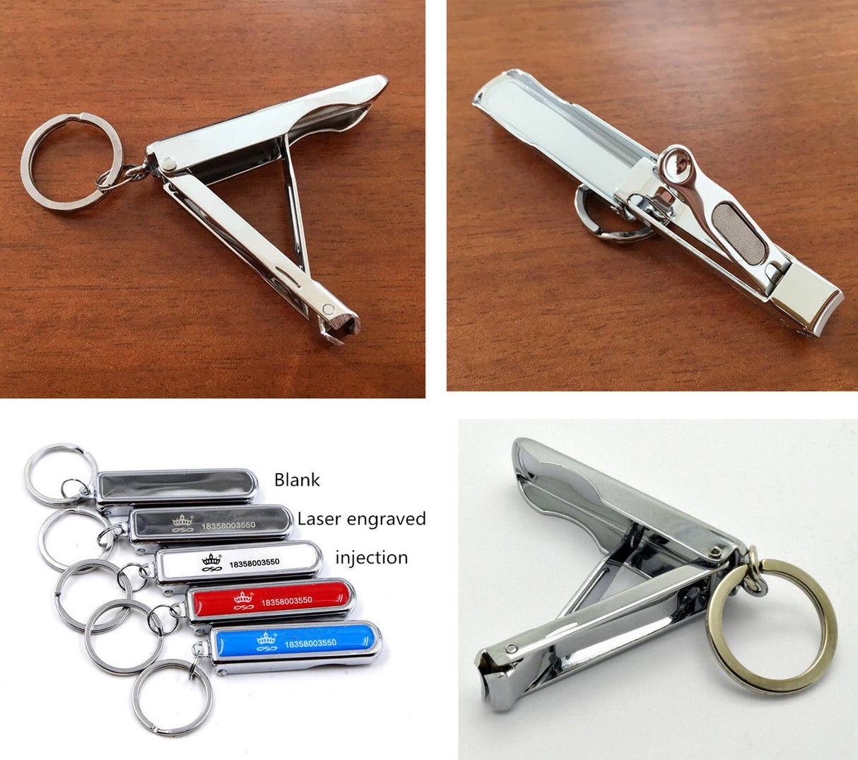 Porte-clés coupe-ongles pliable 