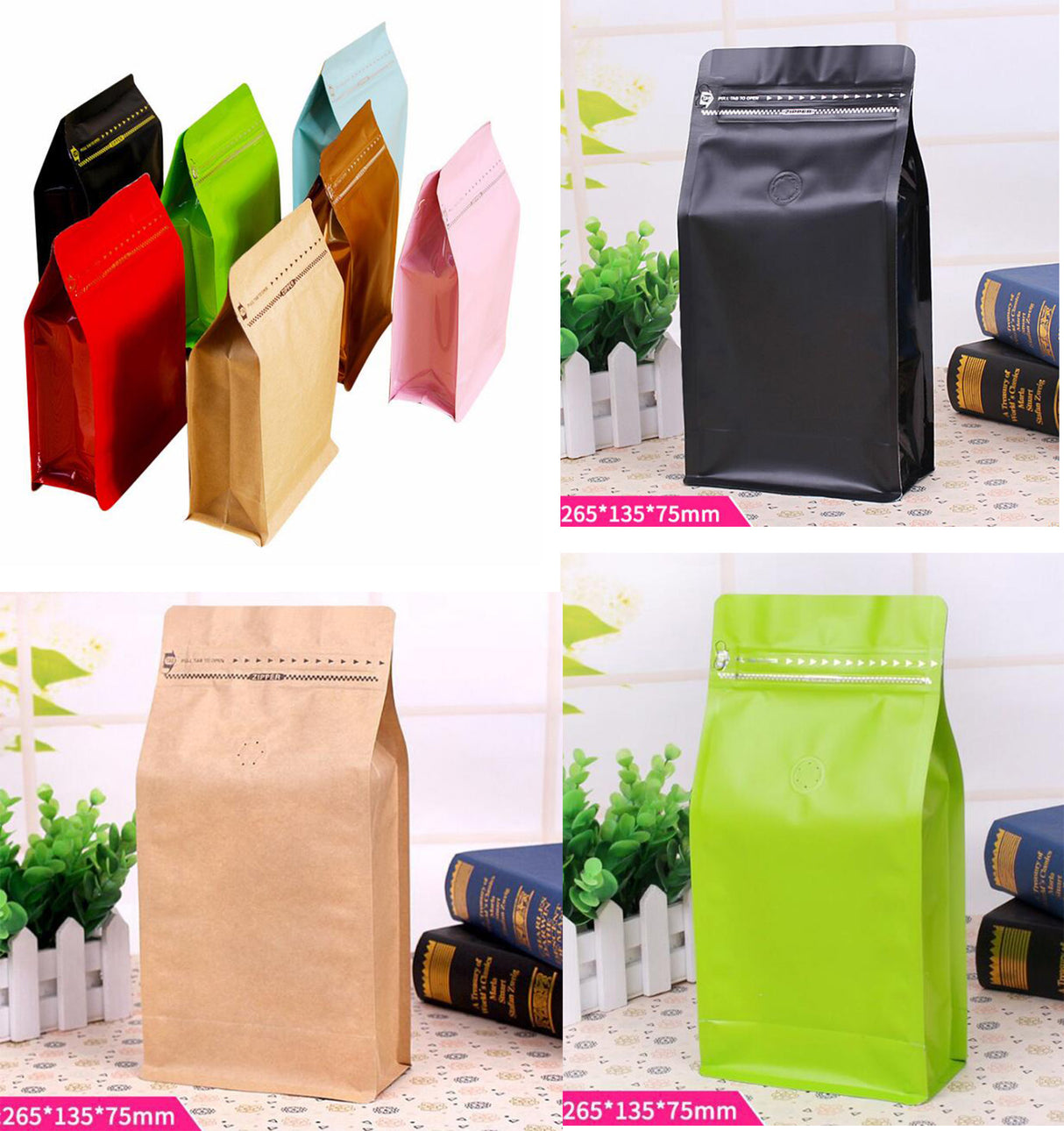 Sachet de café avec valve de purge d'air 