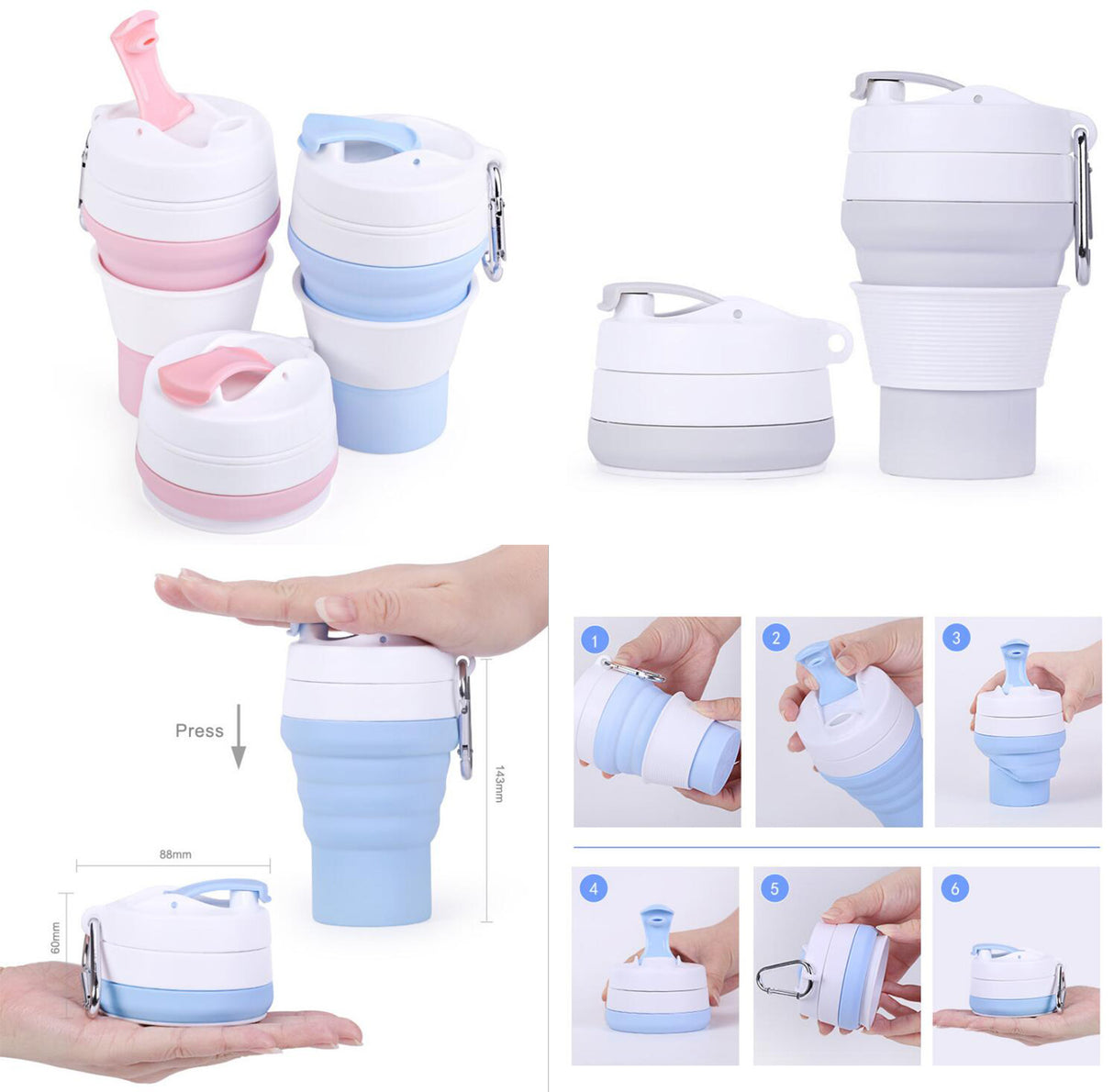 Tasse à café pliable en silicone 