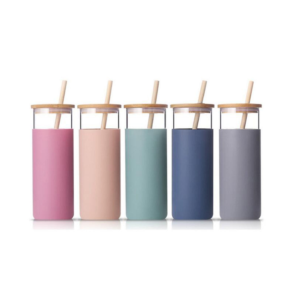 Bouteille en verre avec manchon de protection en silicone 