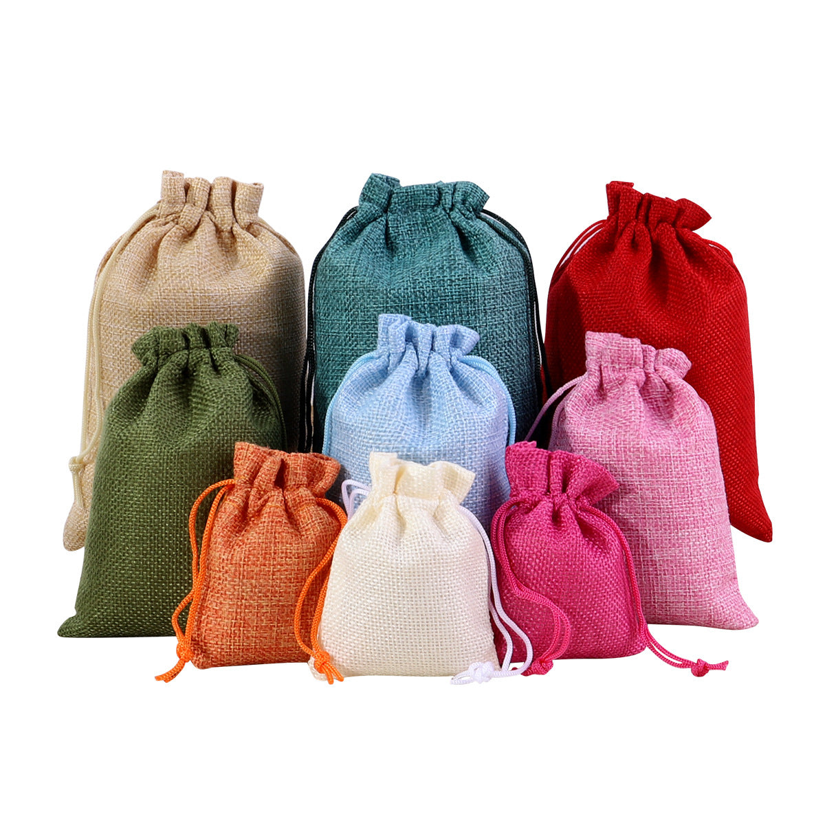 Sac à vin rouge en imitation toile de jute 