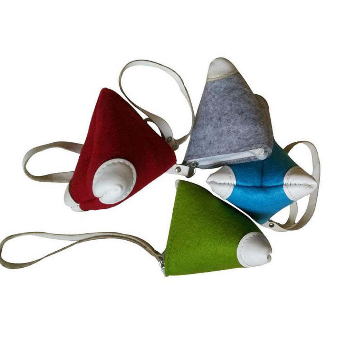 Pochette triangulaire en feutre pour écouteurs et pièces de monnaie pour femme 