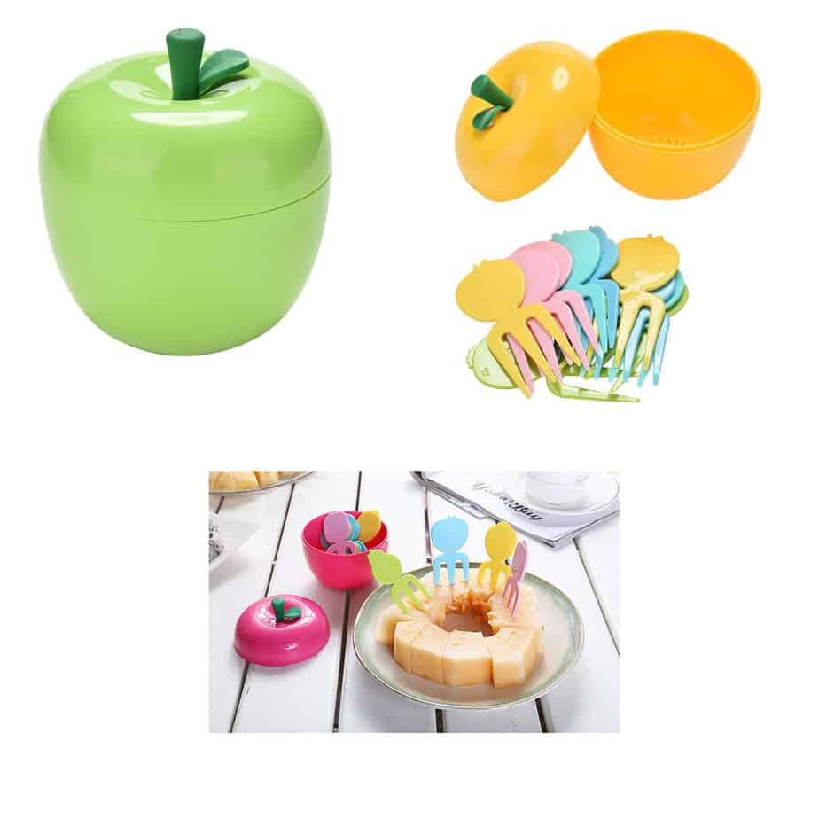 Fourchette à fruits en forme de boîte de pommes 