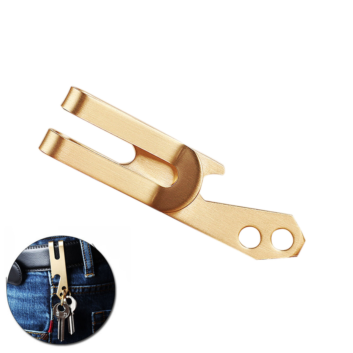 Portefeuille à pince à billets 3 en 1 en laiton 