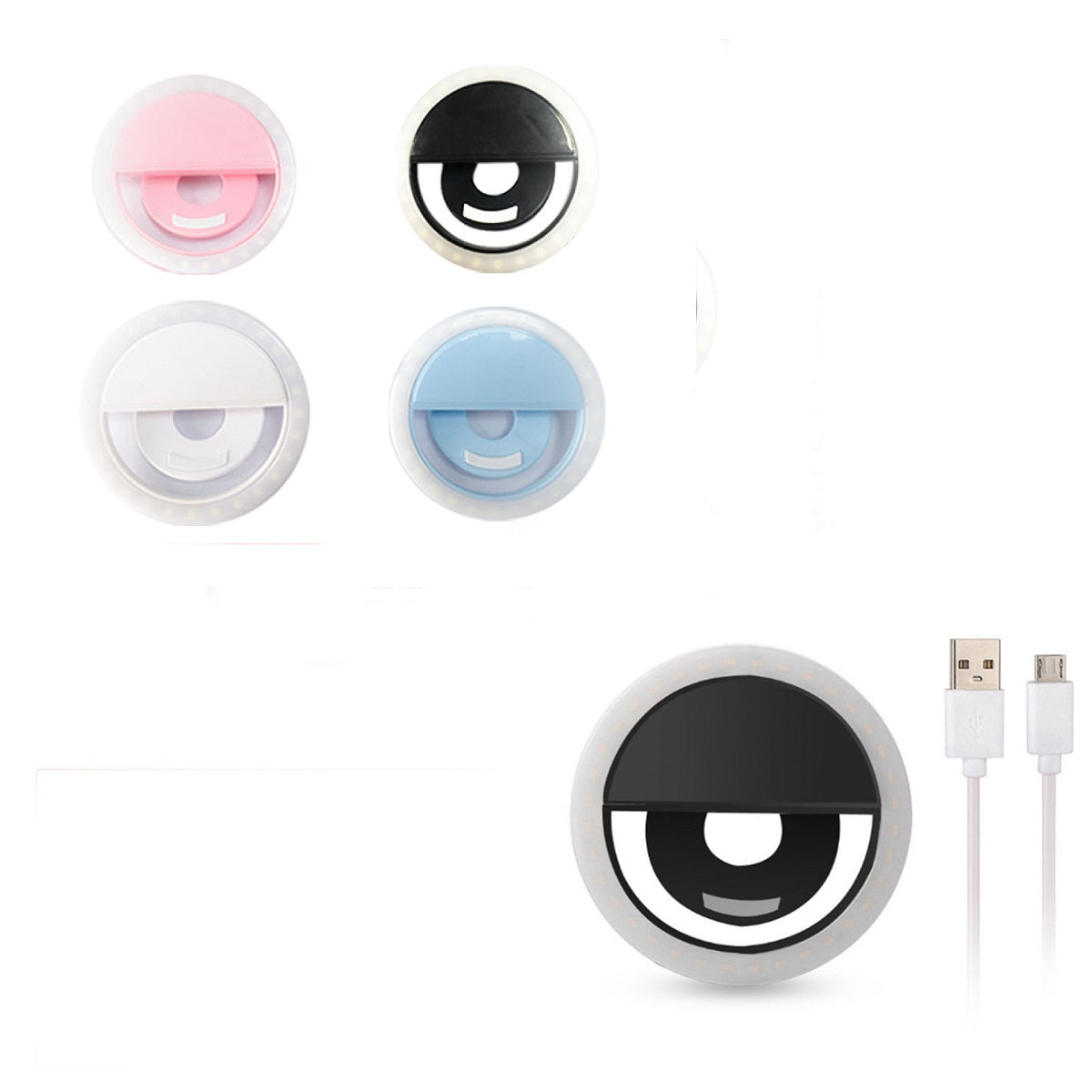 Lampe selfie rechargeable USB à 24 LED pour téléphone 