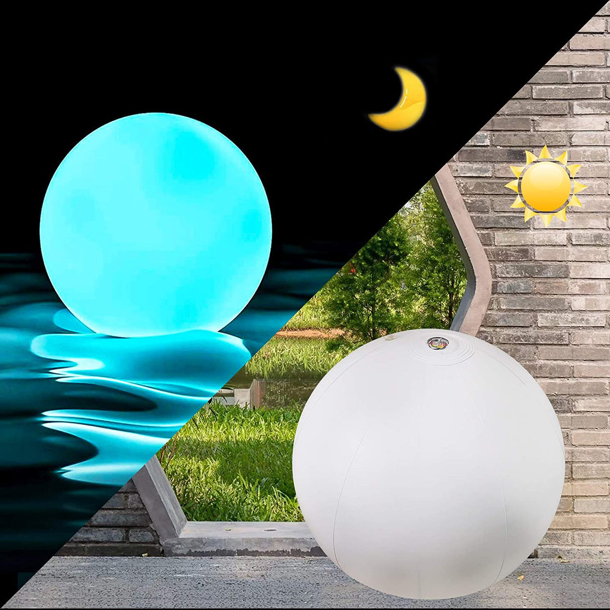 Ballon de plage gonflable lumineux de 15,7 pouces avec télécommande 