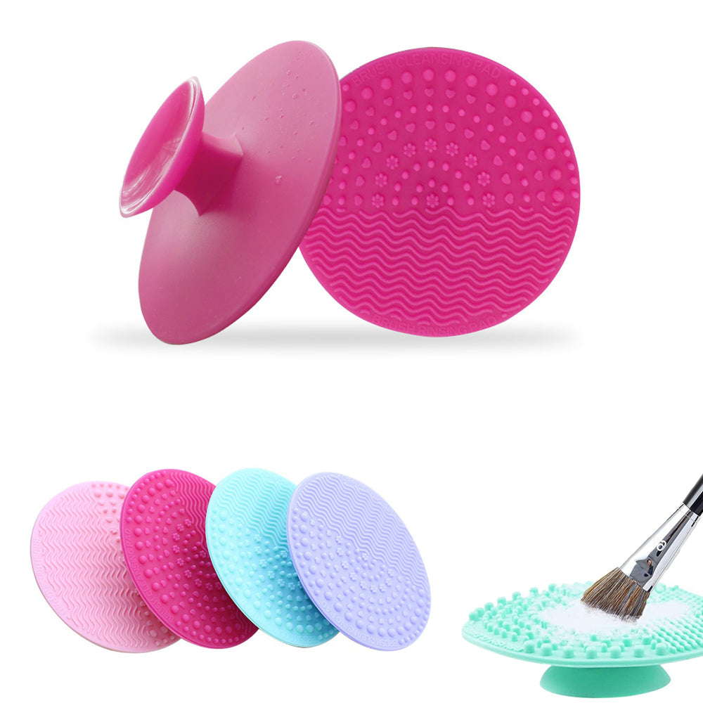 Tapis de nettoyage en silicone pour pinceaux de maquillage avec ventouse 