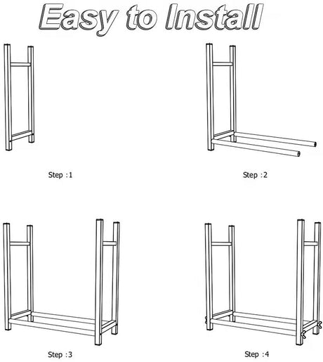 2ft Outdoor Firewood Rack Holder - Yorkn Inc✅