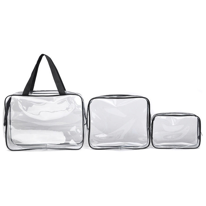 Lot de 3 organiseurs de voyage en PVC transparent 