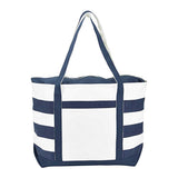 Striped Boat Tote Canvas Bag