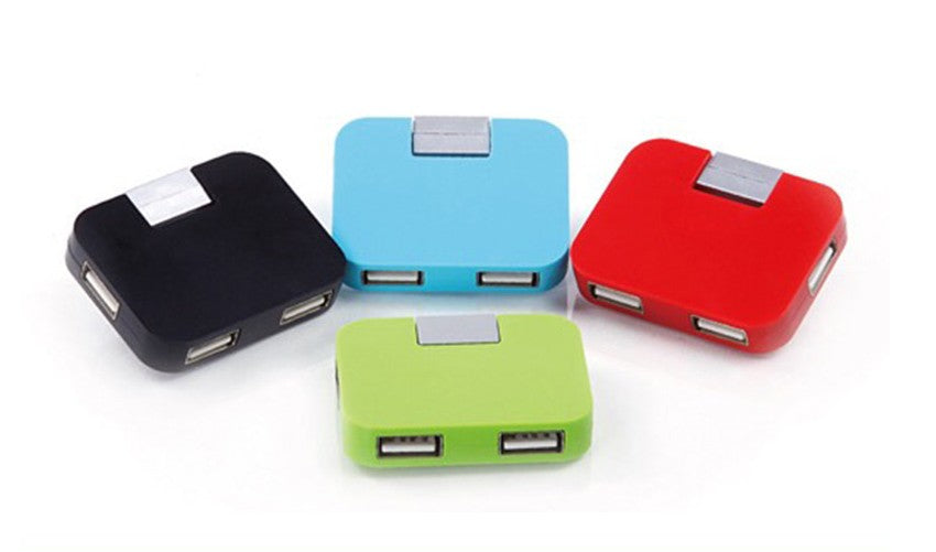 Mini hub USB 2.0 portable mince et amusant à 4 ports 