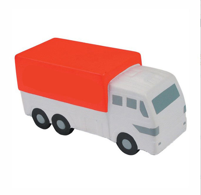 Un semi-remorque presse un anti-stress 