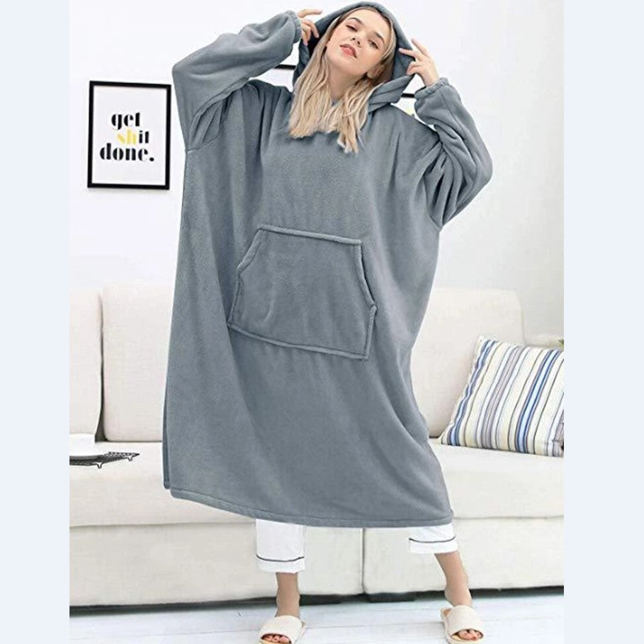 Sweat à capuche surdimensionné en flanelle 