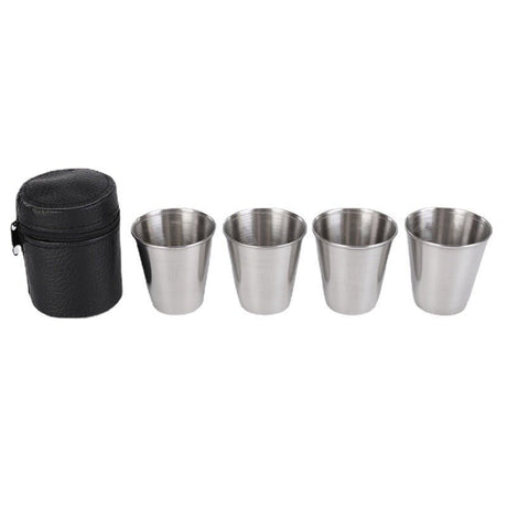 4 Shot Glasses With A Leather Case - Yorkn Inc✅