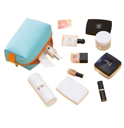 Trousse de maquillage en cuir synthétique 