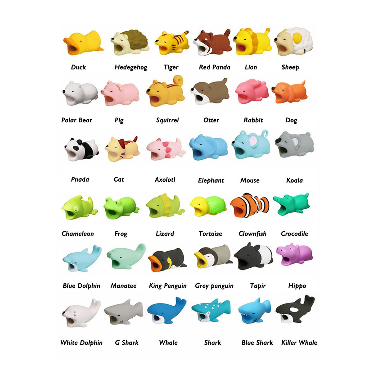 Morsures de câble en forme d'animaux 