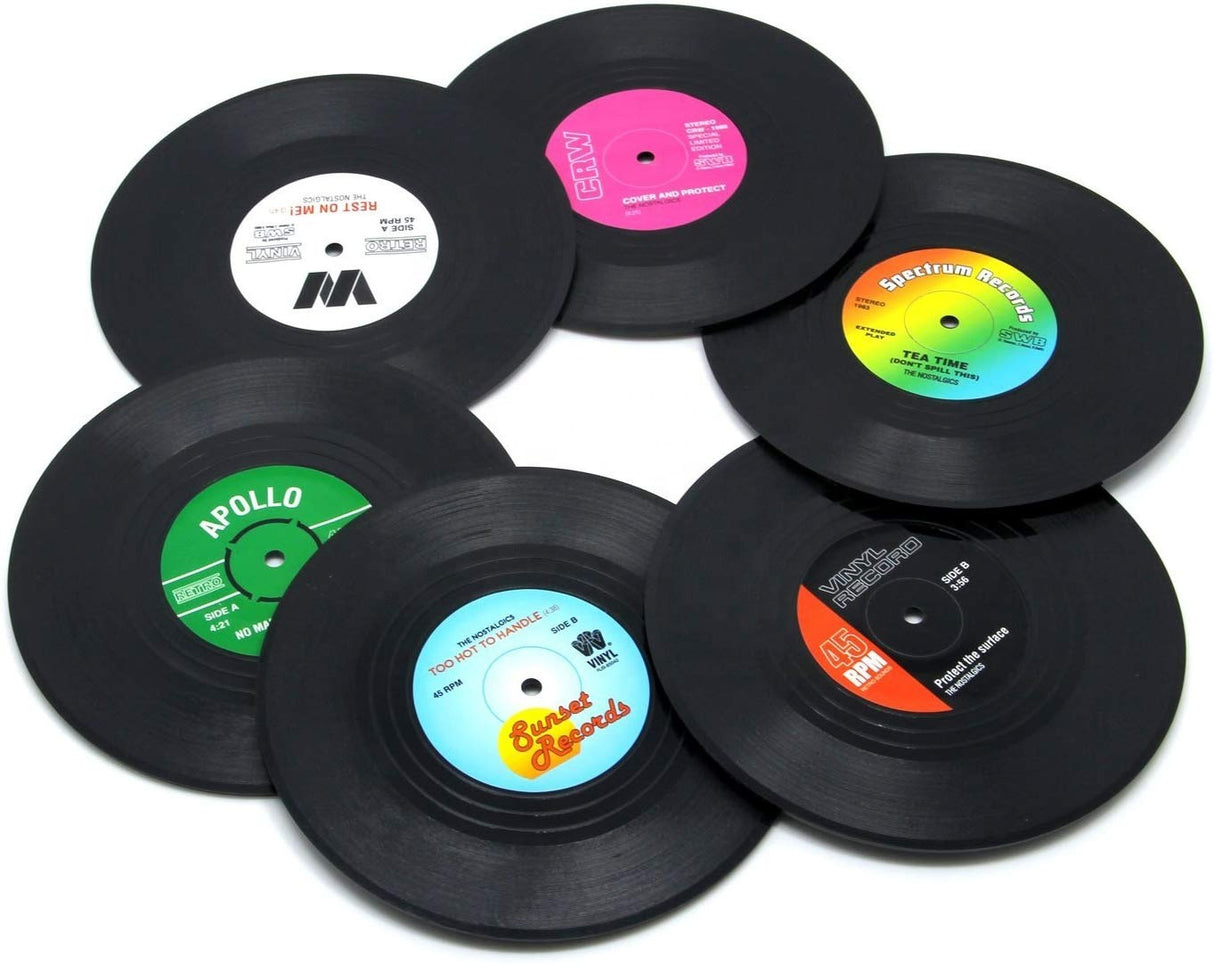 Lot de 6 tapis de table pour disques vinyles 