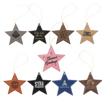 Ornement étoile en cuir 