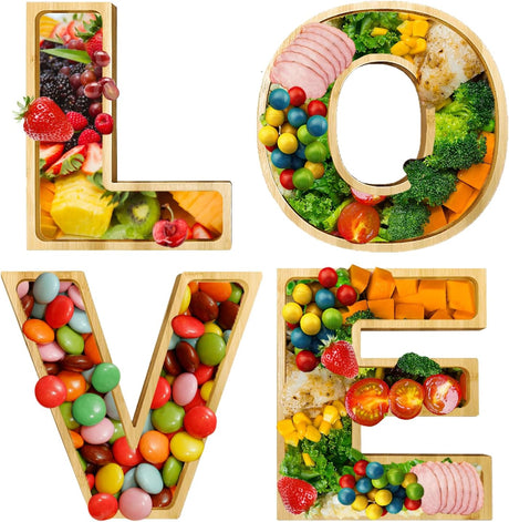 4pcs Wooden Love Charcuterie Board Letter - Yorkn Inc✅